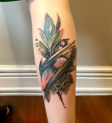 Abstract Chinese ink wash style tattoo done by Sway Tattoo at Ashton Ink Tattoo Studio